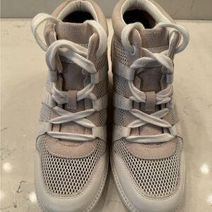 White Wedge Michael Kors High Top Tennis Shoes - Women’s Size 8.5